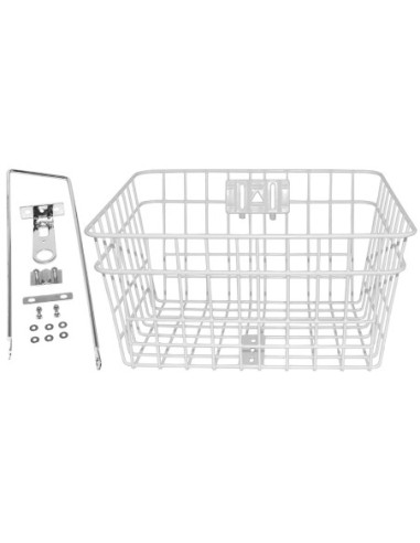 Steel Wire Front Basket W/Braces 333D White.